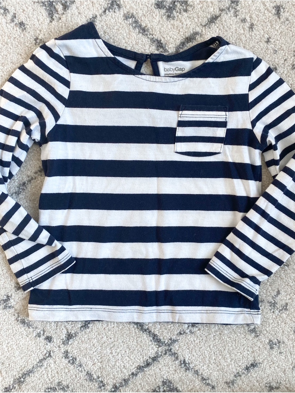 Gap Navy and White Stripe Shirt